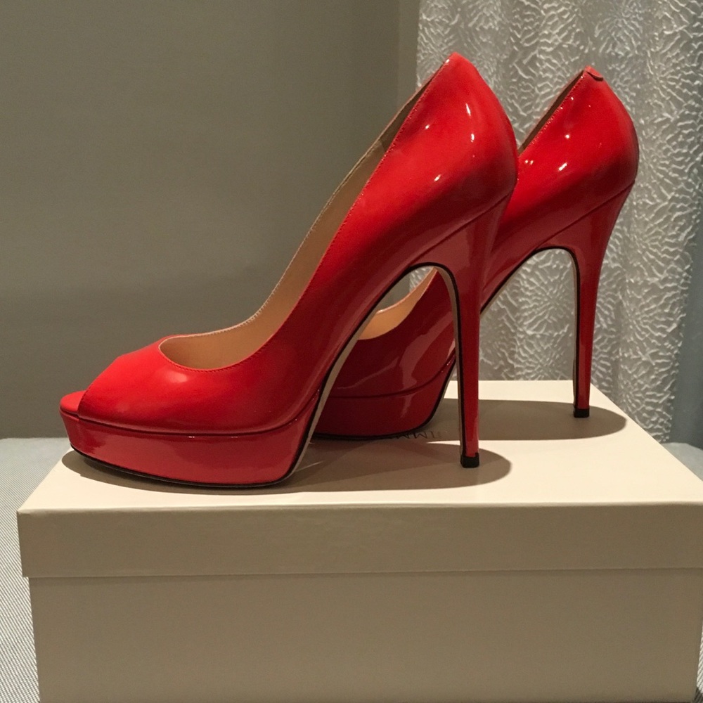 Auth Jimmy Choo Tangerine Crown Heels Sz40